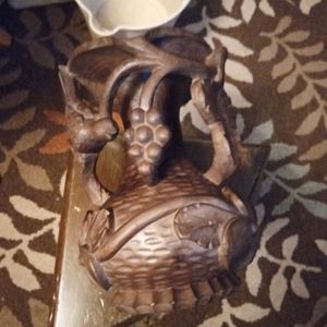 Beautiful hand carved wooden vase